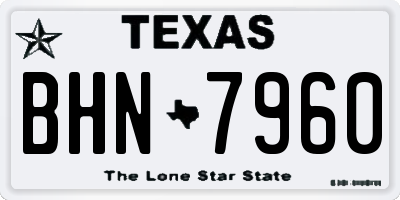 TX license plate BHN7960