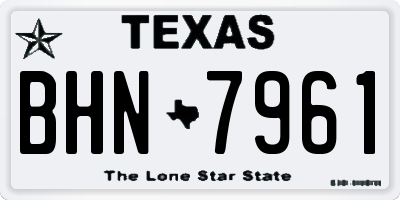 TX license plate BHN7961