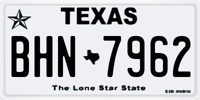 TX license plate BHN7962