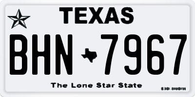 TX license plate BHN7967
