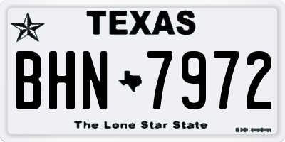 TX license plate BHN7972