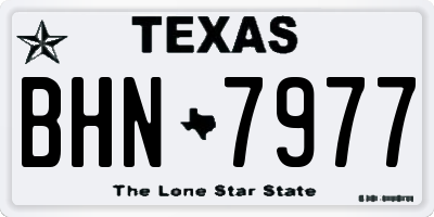 TX license plate BHN7977