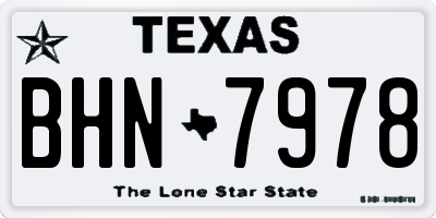 TX license plate BHN7978