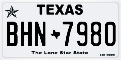 TX license plate BHN7980