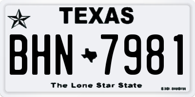 TX license plate BHN7981