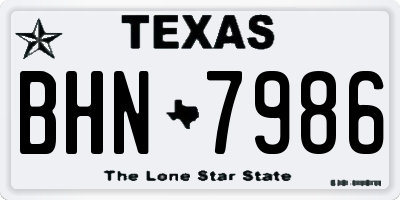 TX license plate BHN7986