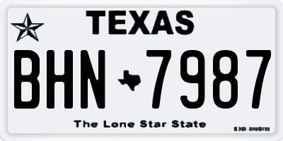 TX license plate BHN7987
