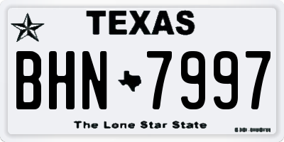 TX license plate BHN7997