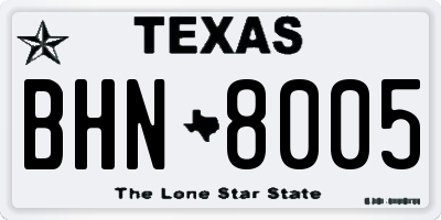 TX license plate BHN8005