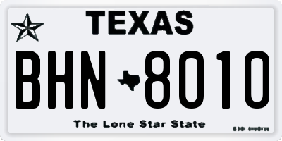 TX license plate BHN8010