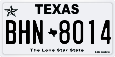 TX license plate BHN8014