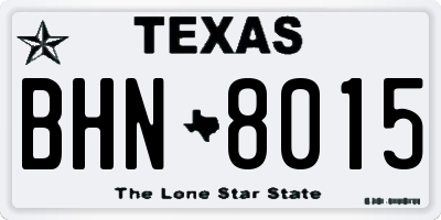 TX license plate BHN8015