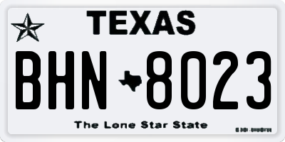 TX license plate BHN8023