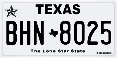 TX license plate BHN8025