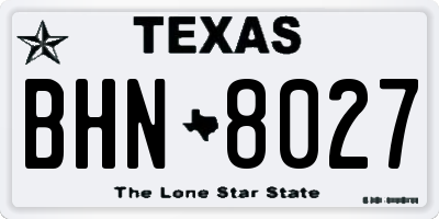 TX license plate BHN8027