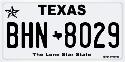 TX license plate BHN8029