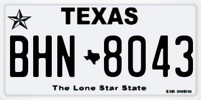 TX license plate BHN8043
