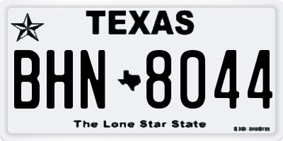 TX license plate BHN8044