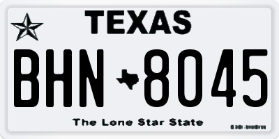 TX license plate BHN8045