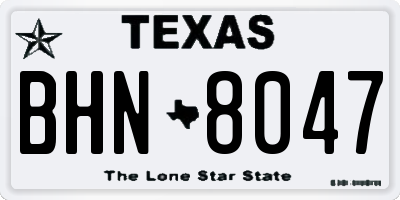 TX license plate BHN8047