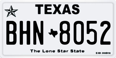 TX license plate BHN8052