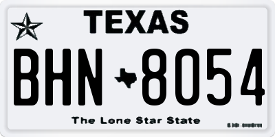 TX license plate BHN8054