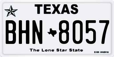 TX license plate BHN8057
