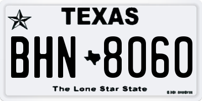 TX license plate BHN8060