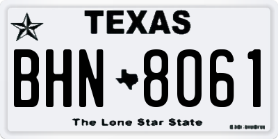 TX license plate BHN8061
