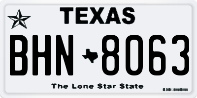 TX license plate BHN8063