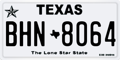 TX license plate BHN8064