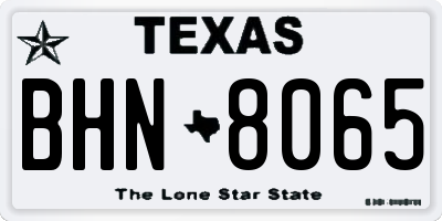 TX license plate BHN8065