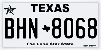 TX license plate BHN8068