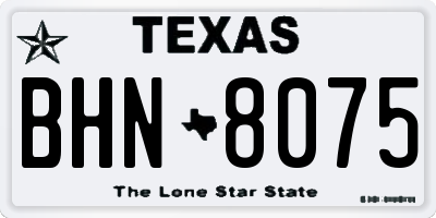 TX license plate BHN8075