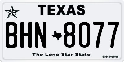 TX license plate BHN8077