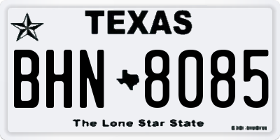 TX license plate BHN8085
