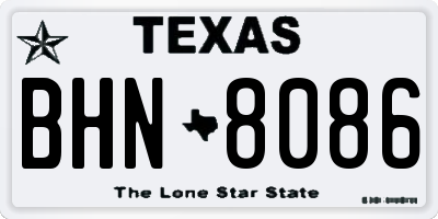 TX license plate BHN8086
