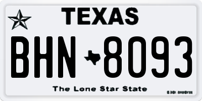 TX license plate BHN8093
