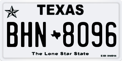 TX license plate BHN8096