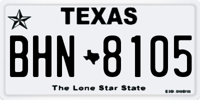 TX license plate BHN8105