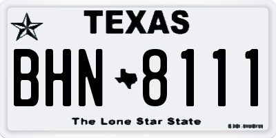 TX license plate BHN8111