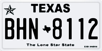 TX license plate BHN8112