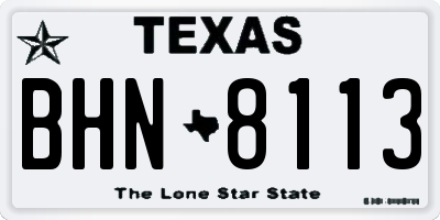 TX license plate BHN8113