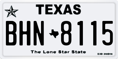 TX license plate BHN8115