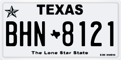 TX license plate BHN8121