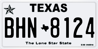 TX license plate BHN8124