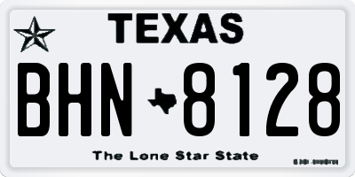TX license plate BHN8128