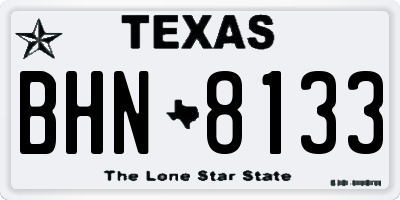 TX license plate BHN8133