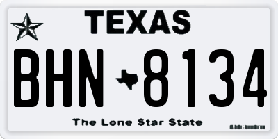 TX license plate BHN8134