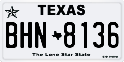 TX license plate BHN8136